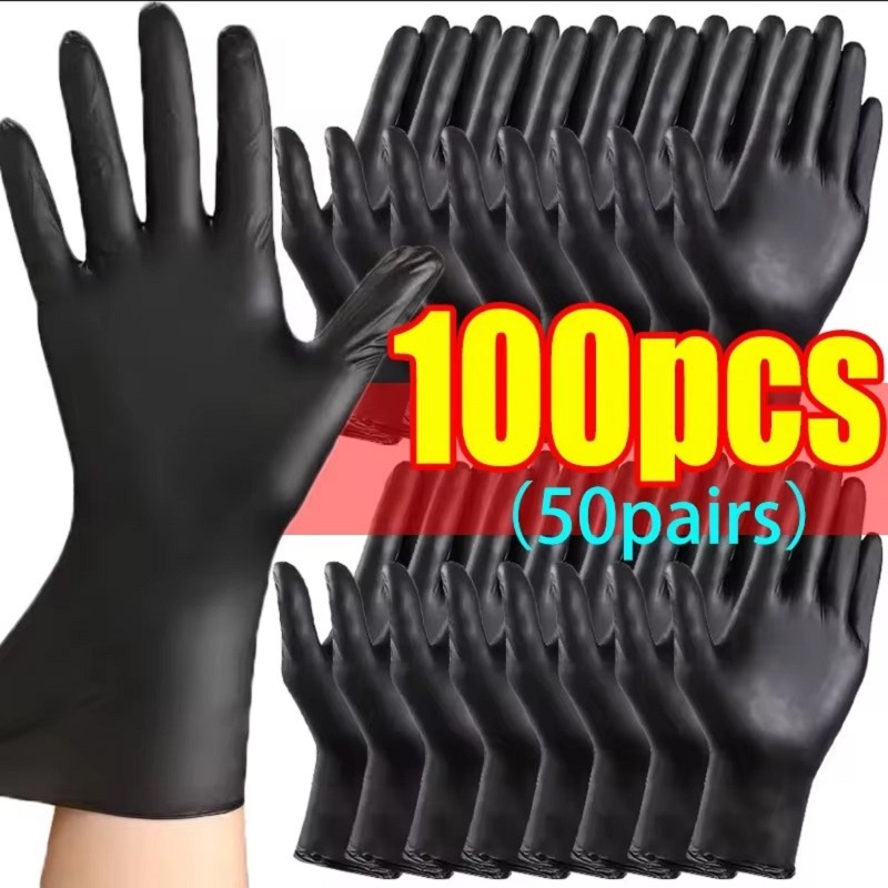 Home Cooking In - Guantes Desechables Negros de Nitrilo para