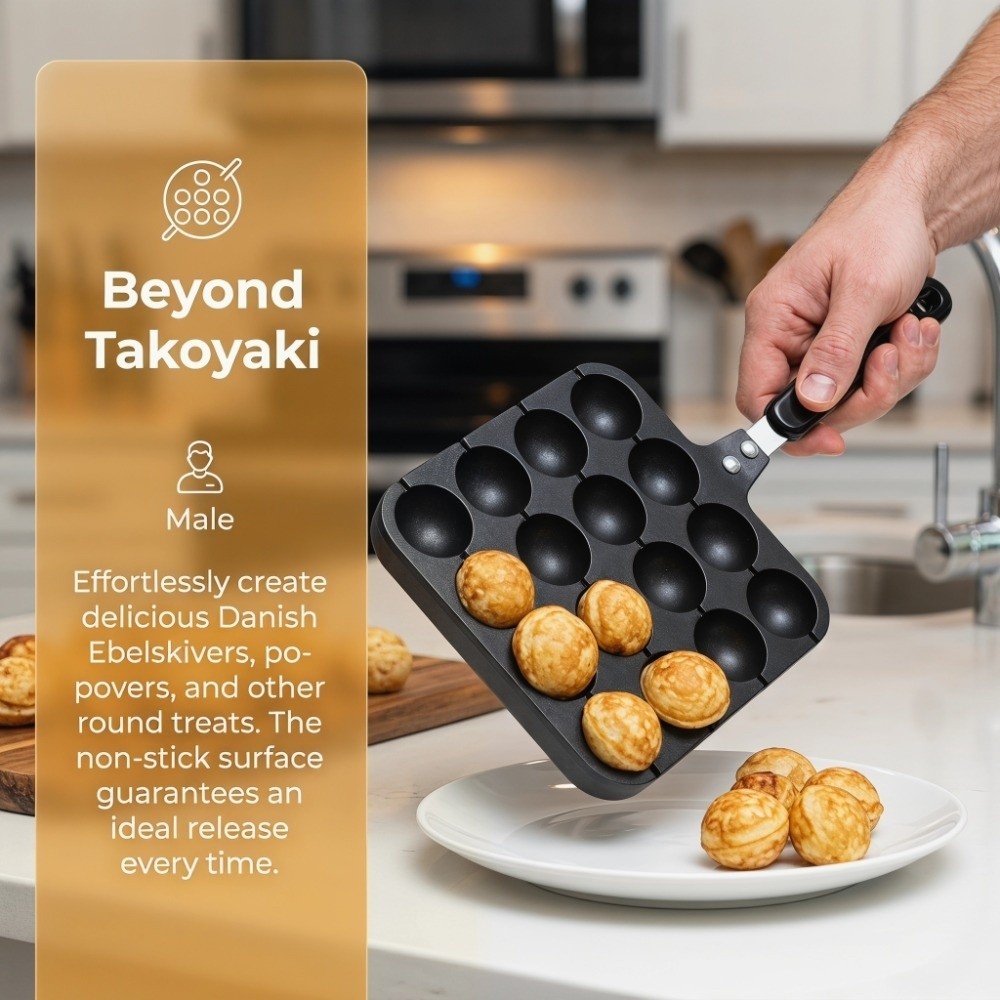 Takoyaki Pan Cast - Sartén para Takoyaki de Aluminio Fundido
