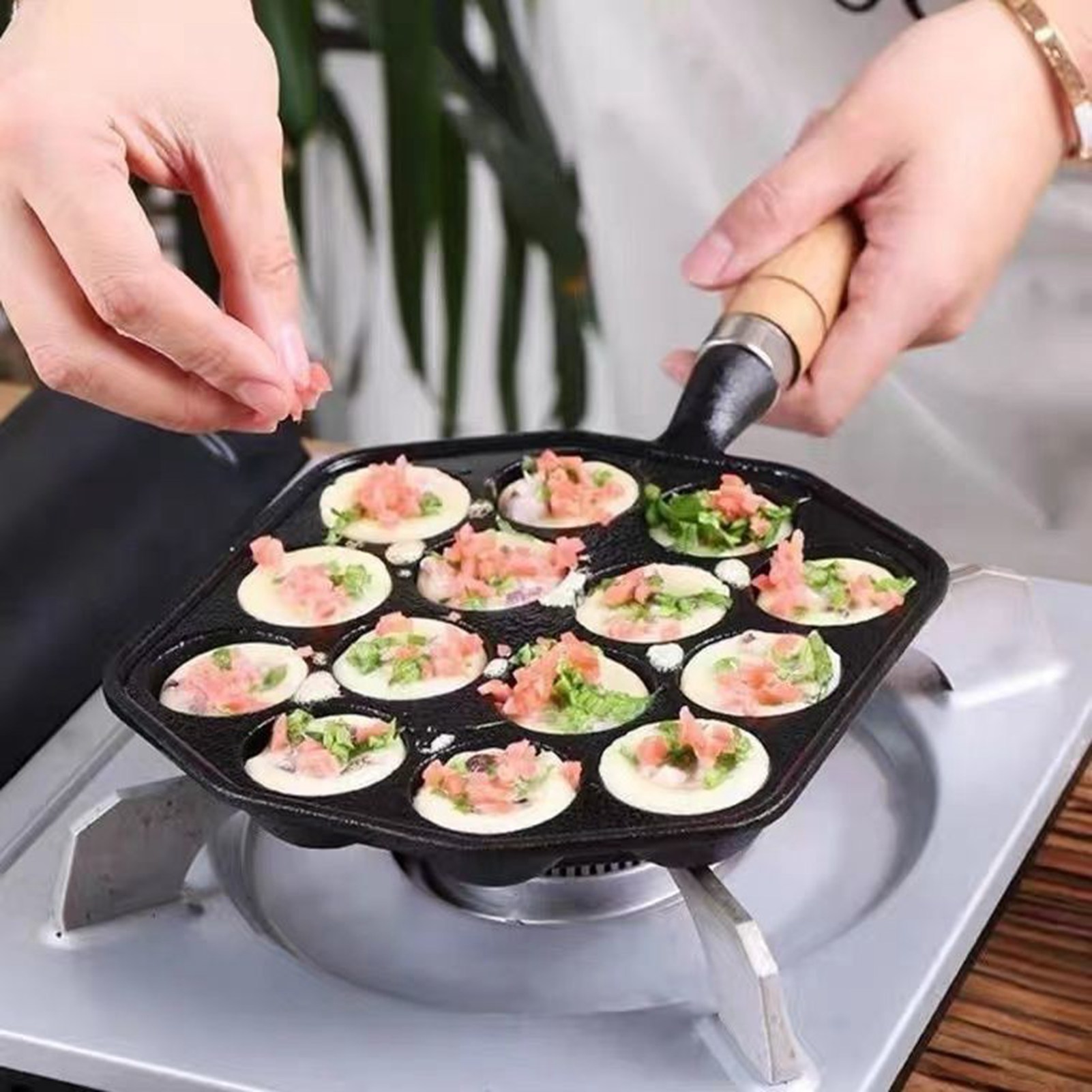 Takoyaki Pan Cast - Molde para bolas de carne de