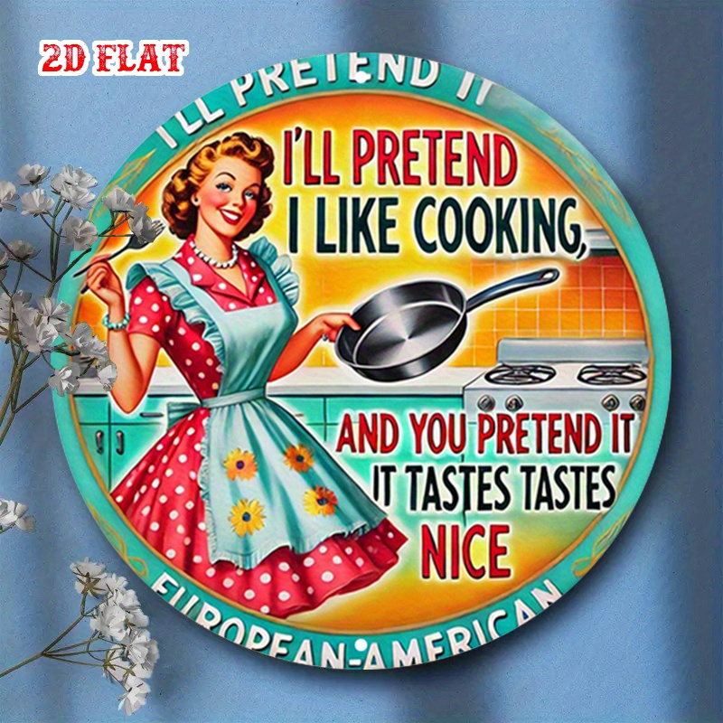 Home Cooking Cafe - Letrero Decorativo de Metal Plano 2D