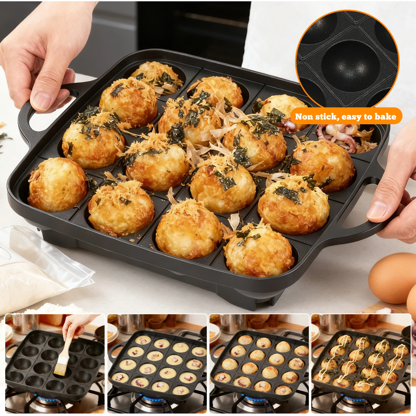 Sartén para Takoyaki de 16 Agu - Takoyaki Pan Cast reseña y precio