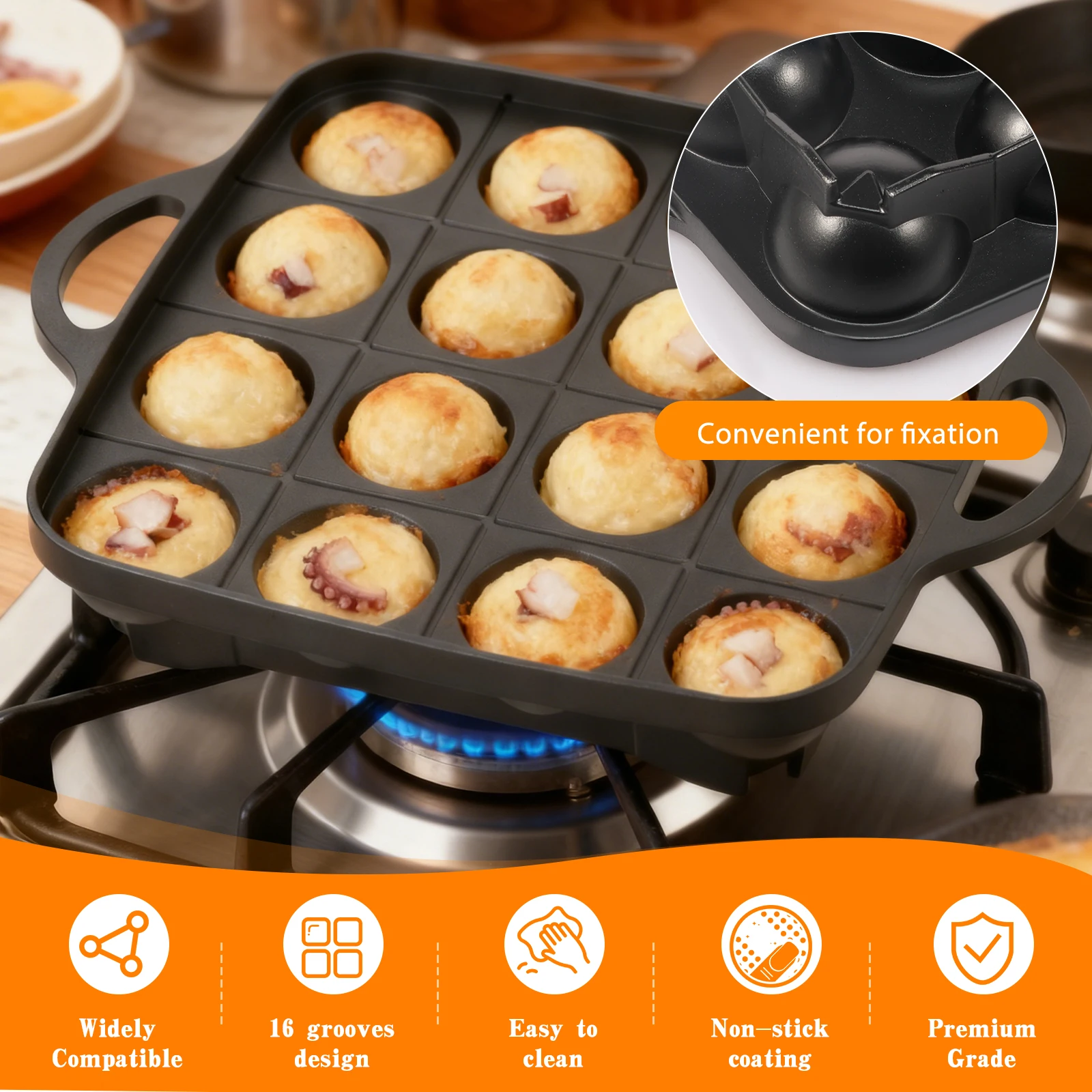 Sartén para Takoyaki de 16 Agu - Takoyaki Pan Cast reseña y precio