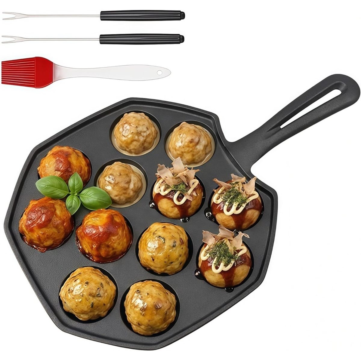 Sartén de Hierro Fundido para  - Takoyaki Pan Cast reseña y precio