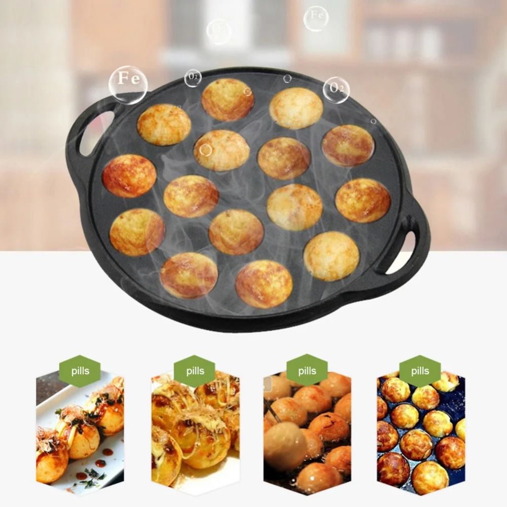 Sartén de hierro fundido para  - Takoyaki Pan Cast reseña y precio