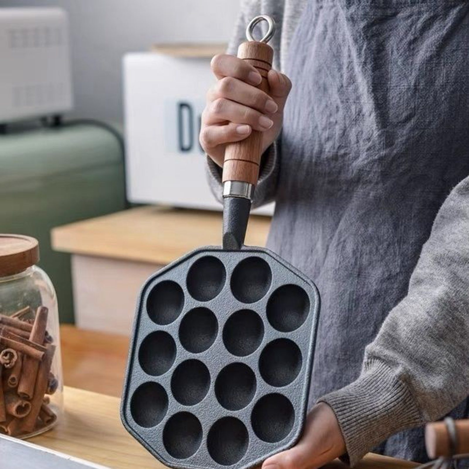Molde para bolas de carne de p - Takoyaki Pan Cast reseña y precio
