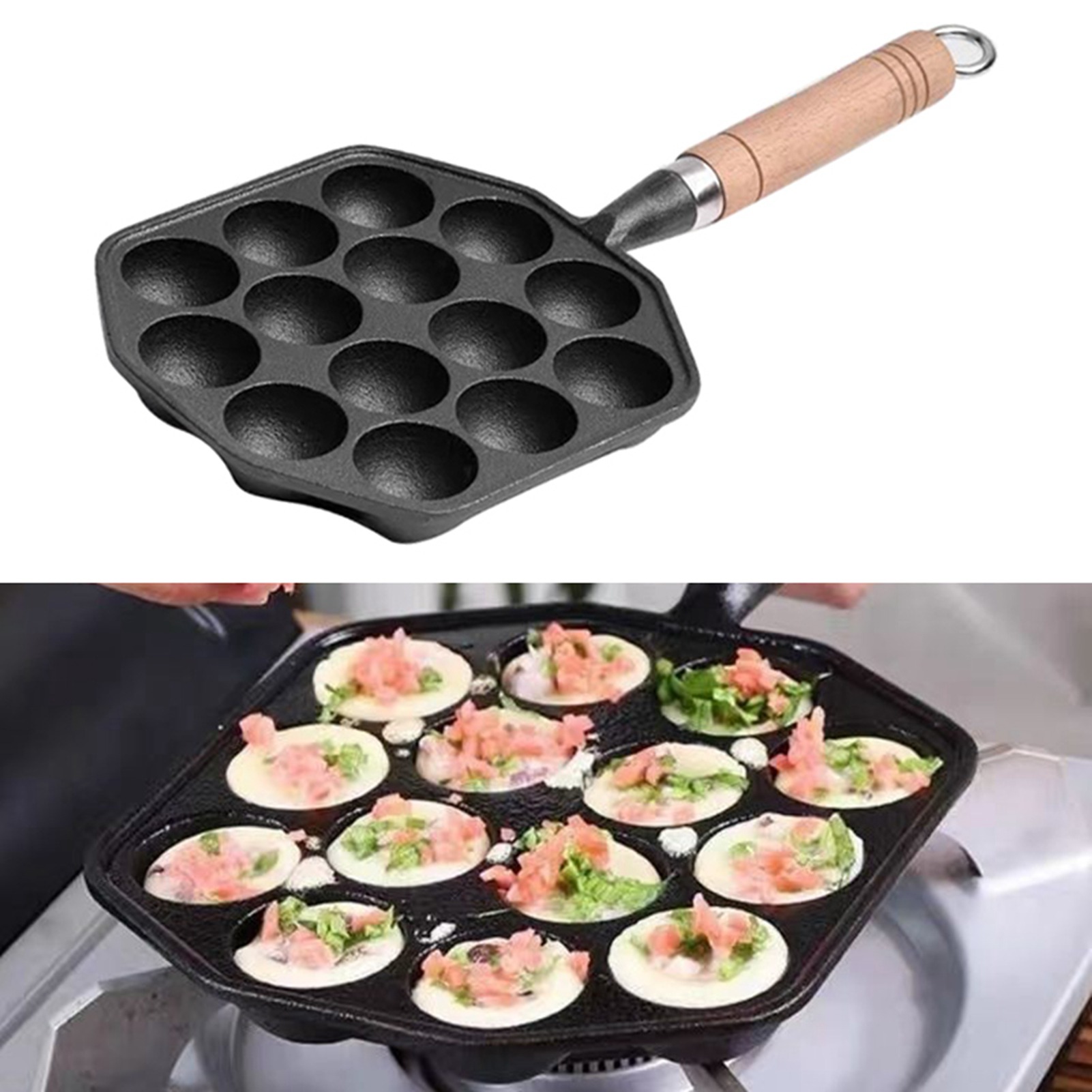 Molde para bolas de carne de p - Takoyaki Pan Cast reseña y precio