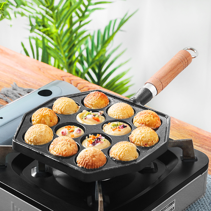 Sartén Takoyaki de 12/14 aguje - Takoyaki Pan Cast reseña y precio